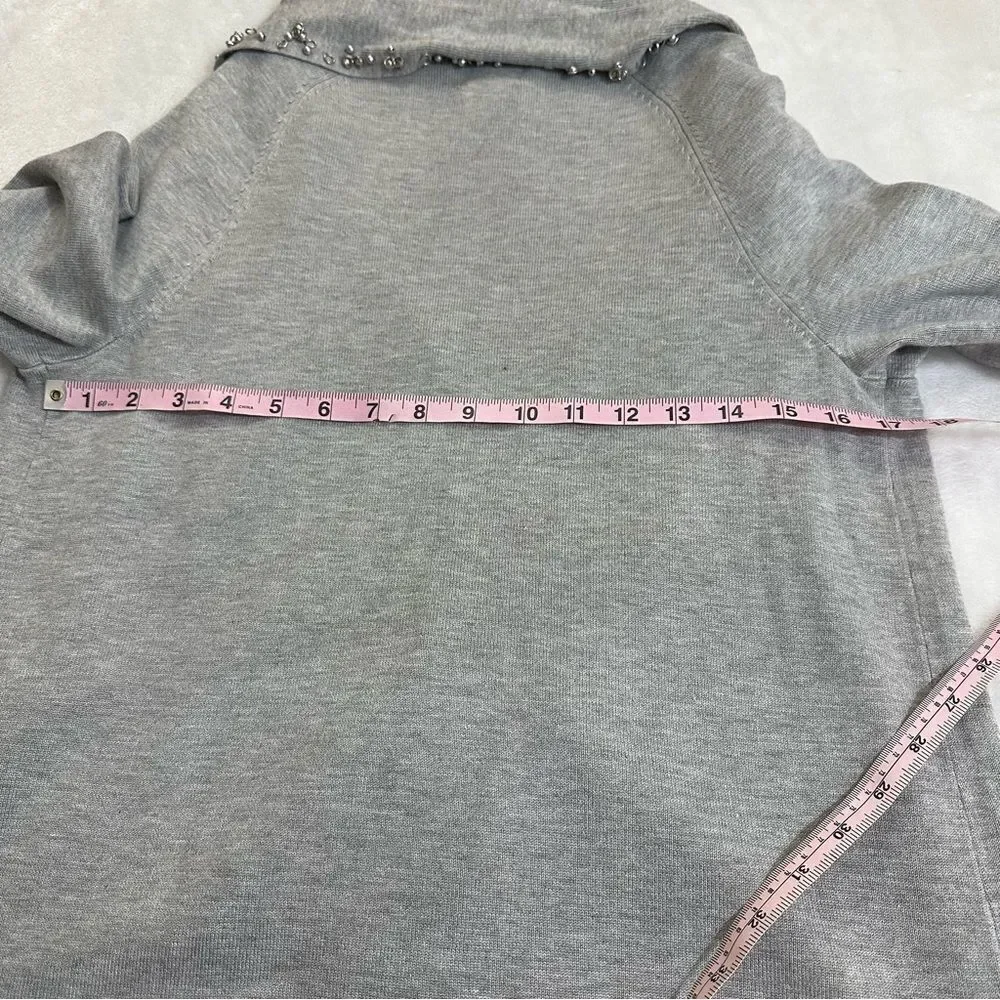 Ruby Rd. gray cardigan with silver need trim size S - Picture 10 of 11